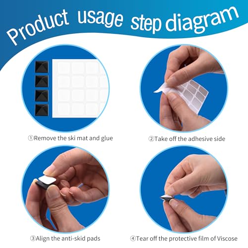 18 Pcs Snowboard Stomp Pads- Pyramid Studs Snowboard Grip Stomp Pad- Anti-Slip Ski Snowboard Stomp Pad Mat, Provides Extra Grip for Snowboarding