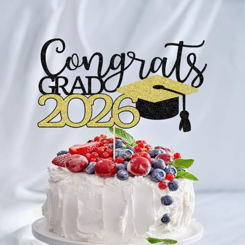 2026 Graduation Cake Topper - Congrats Grad Decor for Parties
