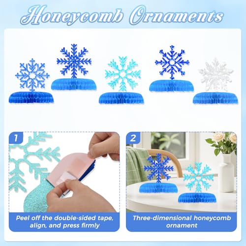 Winter Wonderland Snowflake Party Decorations Set - 62 Pcs Christmas & Holiday Hanging Decor