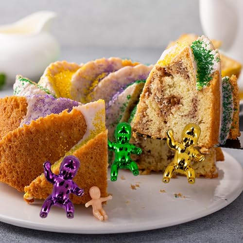 12 pcs Mardi Gras King Cake Babies - Colorful Plastic Figurines