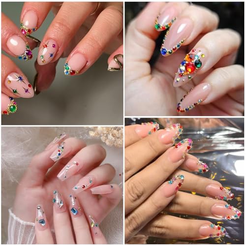1140Pcs Colorful Nail Rhinestones 3D Flat Back Gems for Acrylic Art