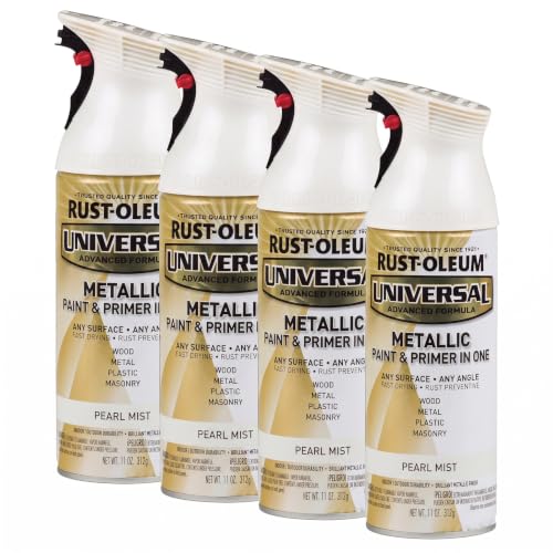 Rust-Oleum 261411 Universal All Surface Metallic Spray Paint Pearl Mist 11 oz Pack of 4