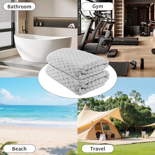 Ultra Soft Grey Bath Towel 55 x 27 Inches - Quick Dry, Lint-Free