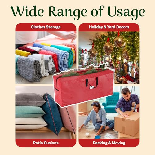 Christmas Tree Storage Bag with Handles - Large 65x15x30 Inch Red
