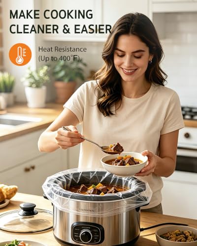 Syntus Slow Cooker Liners - 30 Pack, 13" x 21" for 3-8 Quart Crock Pots