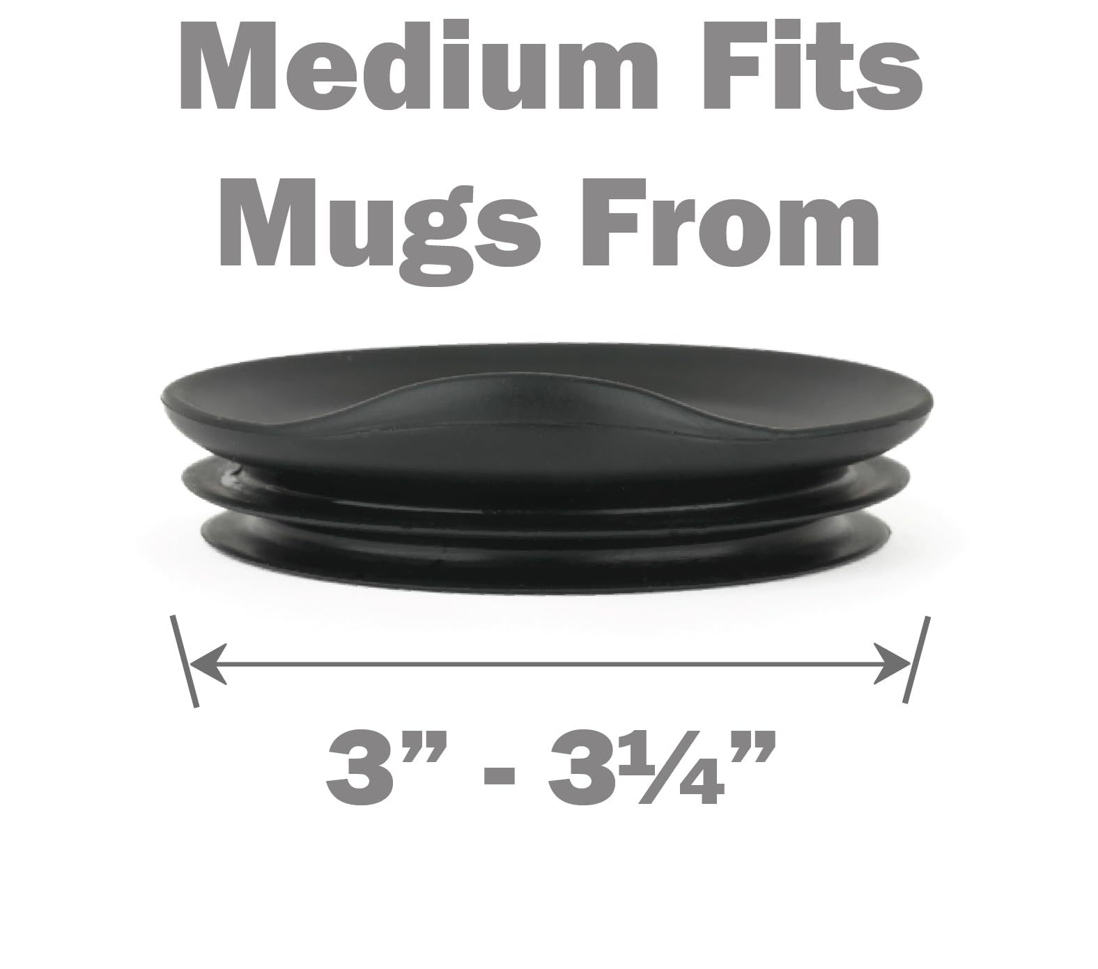 Porta Via Reusable Silicone Coffee Cup Lid - Medium Size, Black