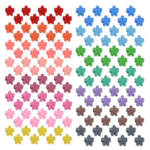 Yongdeli Mini Flower Hair Claw Clips 50-Pack Matte Colors Small Hair Grips
