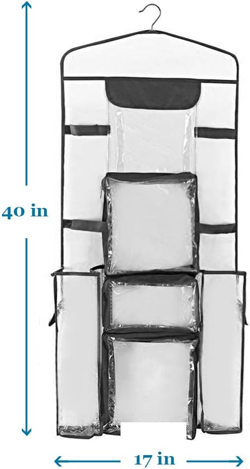 ProPik Gift Wrap Organizer - Double-Sided Wrapping Paper Storage with Multiple Pockets | 40”x17” (Black)