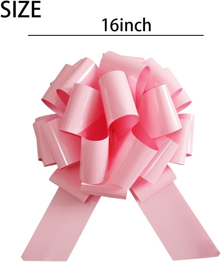 Skiennix 16-Inch Giant Pink Bow - Perfect for Large Gifts, Christmas, and Party Decorations