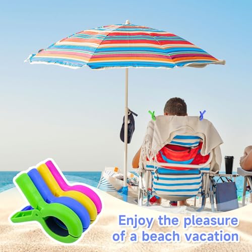 Heavy-Duty Beach Towel Clips - 8-Piece Set for Chairs & Lounges