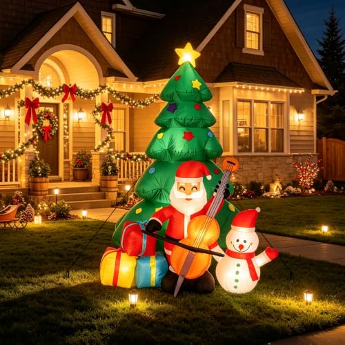 2M Christmas Inflatable Santa Claus & Tree Yard Decor Set