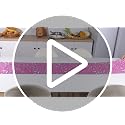 Kpop Table Runner 12x72 Inch - Purple Lightning Design
