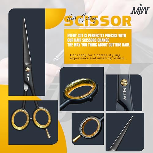MJW Professional Hair Cutting Scissors 6.5 Inch Stainless Steel Barber Shears