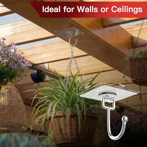 Heavy Duty Adhesive Hooks 12-Pack - Waterproof Self-Adhesive Utility Hooks for Home