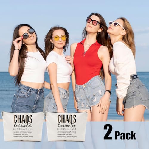 Chaos Coordinator Makeup Bag 2pcs Linen Travel Cosmetic Pouch