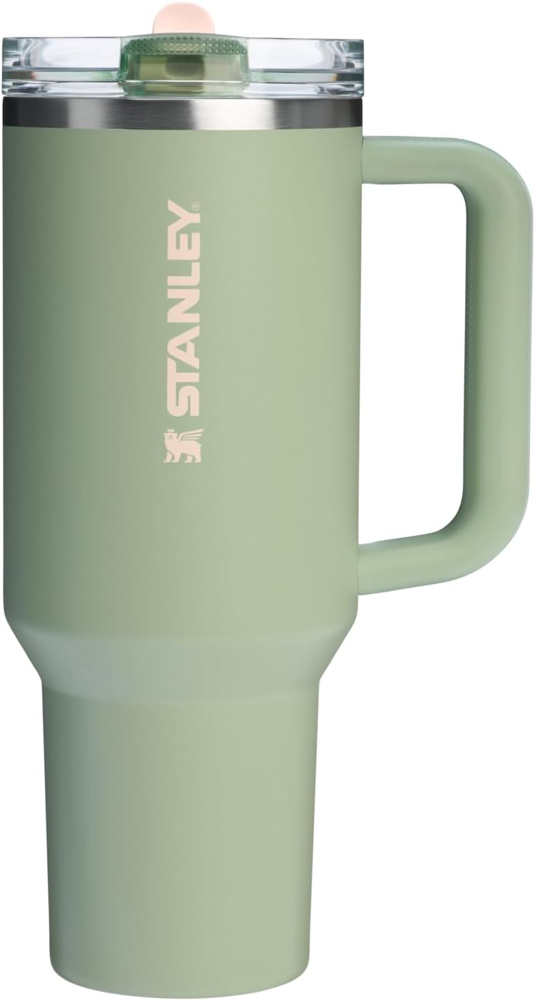 STANLEY Quencher ProTour 40 oz Tumbler - Leakproof Lid, Built-In Straw & Handle | Insulated, BPA-Free | Lichen Color