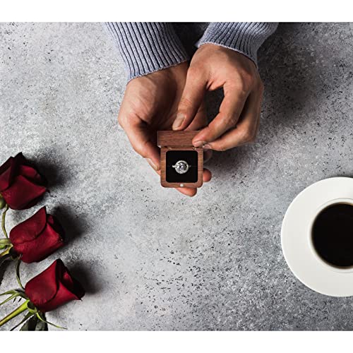 Personalized Mini Wooden Ring Box - Elegant Engagement Holder