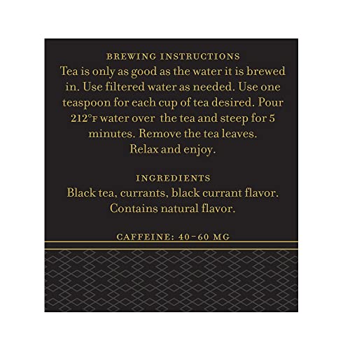 Harney & Sons Black Currant Loose Leaf Black Tea Tin 4 oz - Flavorful Caffeinated Tea