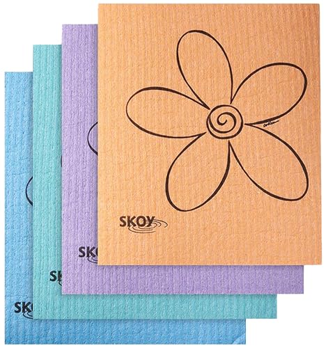 Skoy Swedish Dishcloths 4-Pack - Reusable, Eco-Friendly Cleaning Cloths
