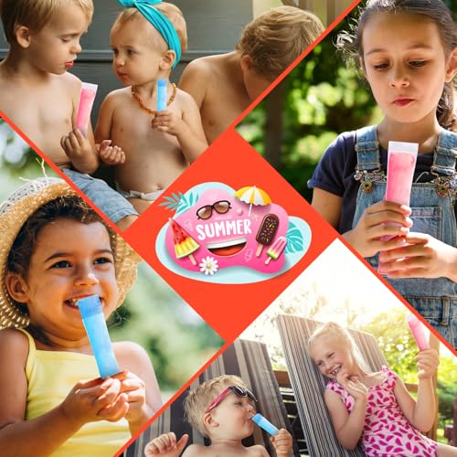 Amintiri Disposable Ice Pop Bags with Zip Seals & Funnel - 150 Pack