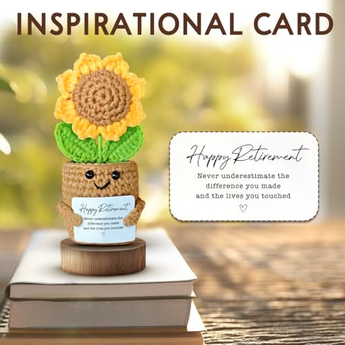 SOL VIBES Handmade Sunflower Retirement Gift for Women, Coworker Keepsake
