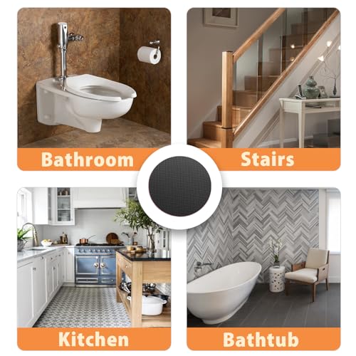24 PCS Black Round Non-Slip Bathtub Stickers - Adhesive Decals