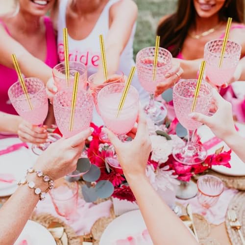 TAVOLTA 50 Pack Gold Biodegradable Paper Drinking Straws for Parties & Weddings