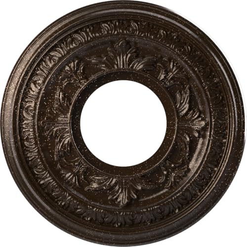 Ekena Millwork Baltimore 10-Inch Ceiling Medallion, Metallic Mystic Brown