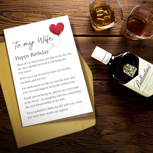 Sweet Wife Birthday Card with Poem - Perfect Gift from Husband