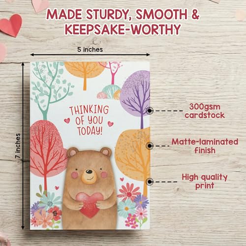 Glittery 5x7in Bear Pop-Up Valentine's Day Card with Envelope & Stickers