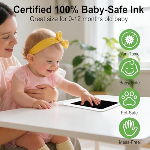Echosari Inkless Baby Hand and Footprint Kit with 2 Frames - Medium 2 Pack