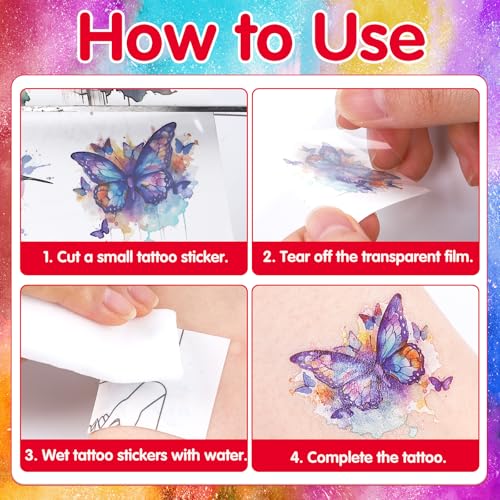 Holi Hai Temporary Tattoos 120 Pcs Festival of Colors Party Favors