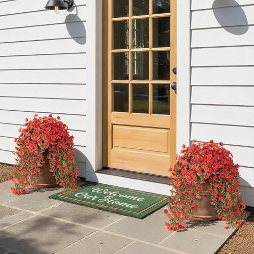 VIERENA Red 4 Bundles 29.5" Artificial Hanging Silk Flowers