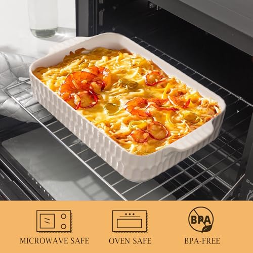 Large Ceramic Casserole Dish Set of 6 with Ramekins for Oven Cooking