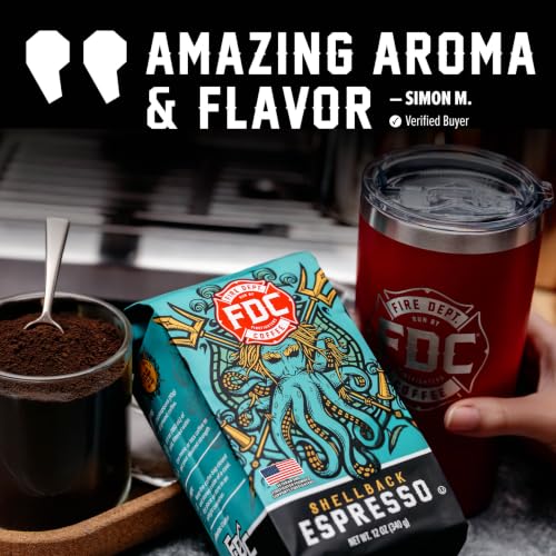 Shellback Espresso Ground Coffee - 12 oz | Fire Department Coffee