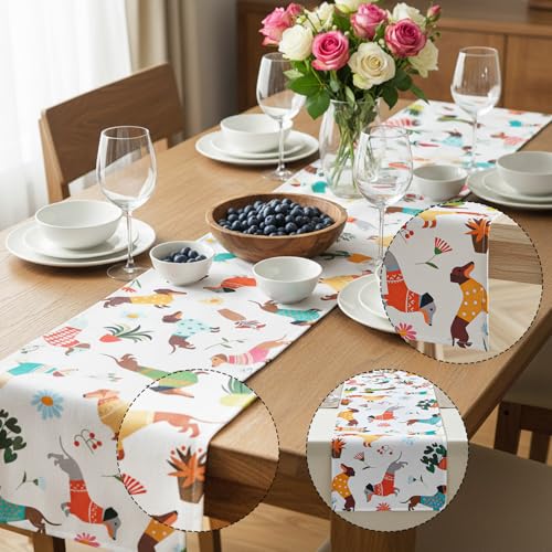 Dog Themed Table Runner for Puppy Birthday Party - 13x72 Inches