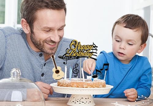 9PCS Music Note Cake Toppers for Parties | Guitar Decorations