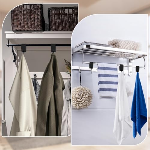 Yuanchu Black Leather S Hooks - 3 Pack Multifunctional Metal Hangers for Clothes & Kitchen