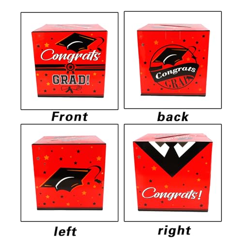 Graduation Card Box Holder - Foldable Congrats Grad Decor, 8.27in