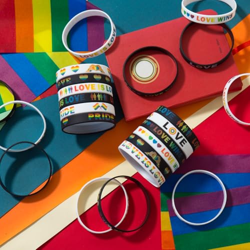 Rainbow Silicone Wristbands - LGBTQ Pride Bracelets for Parades