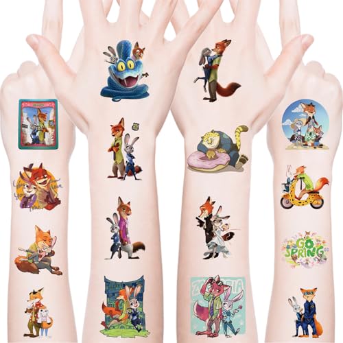 Zootopia Temporary Tattoos for Kids 20 Pcs Party Favors