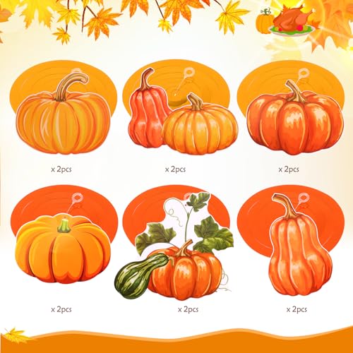 Thanksgiving Pumpkin Hanging Swirls - 18pcs Fall Decorations
