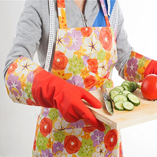 Treenewbid Waterproof Kitchen Cleaning Gloves with Warm Lining, 2 Pairs