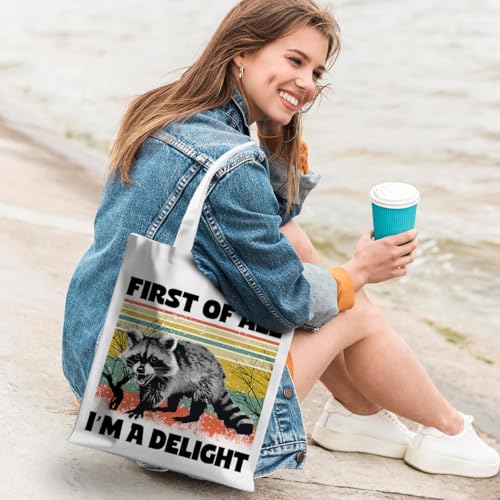 Funny Raccoon and Frog Tote Bag, Multicolor081 Western Reusable Grocery Bag