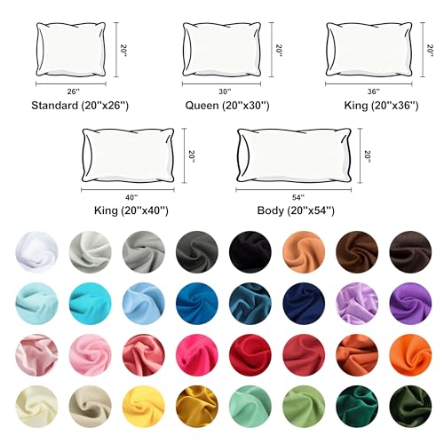 NTBAY King Microfiber Pillowcases - 2 Pack, 20 x 36, Dark Grey