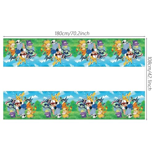 Anime Party Tablecloths - 3 Pack Disposable Waterproof Covers