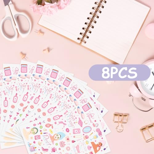 Spa Temporary Tattoos Pink Slumber Party Favors 8 Sheets
