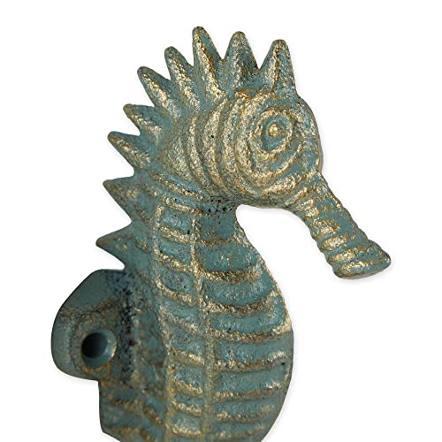 DII Cast Iron Collection Decorative Wall Hook Set, Seahorse Hook, 2 Count