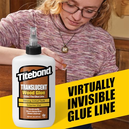 Titebond 8 oz Translucent Wood Glue - Fast Set, Strong Bond