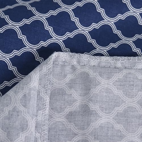 Queen Size Blue Checkered Cotton Pillowcases Set of 2 - Cooling & Breathable